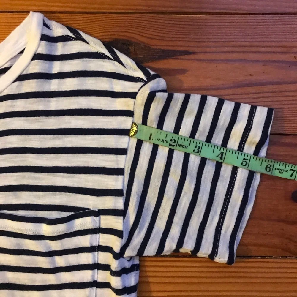Banana Republic Navy White Striped Relaxed Crew Neck Tee, EUC, XS - Picture 8 of 12